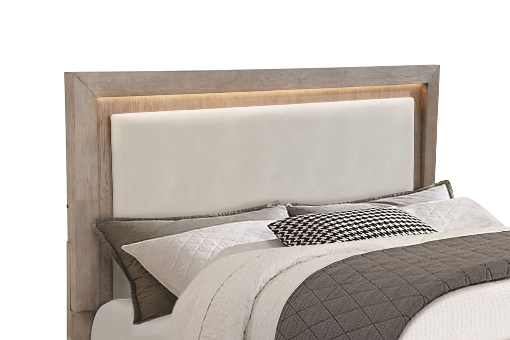 Kenora Panel Platform Storage Bed with LED Lighting
