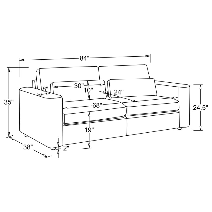 Amador Track Arm Sofa Set