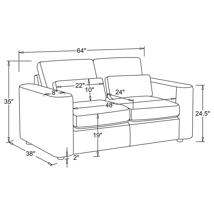 Amador Track Arm Sofa Set