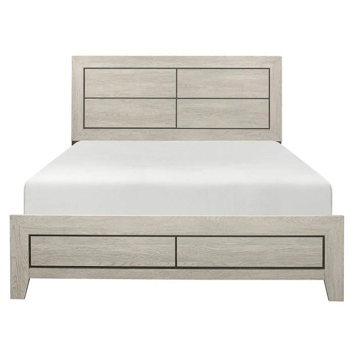 Quinby Queen Panel Bed in Light Brown 1525-1