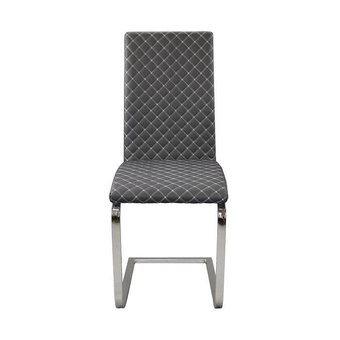 Yannis Side Chair in Chrome Metal  (Set of 2)